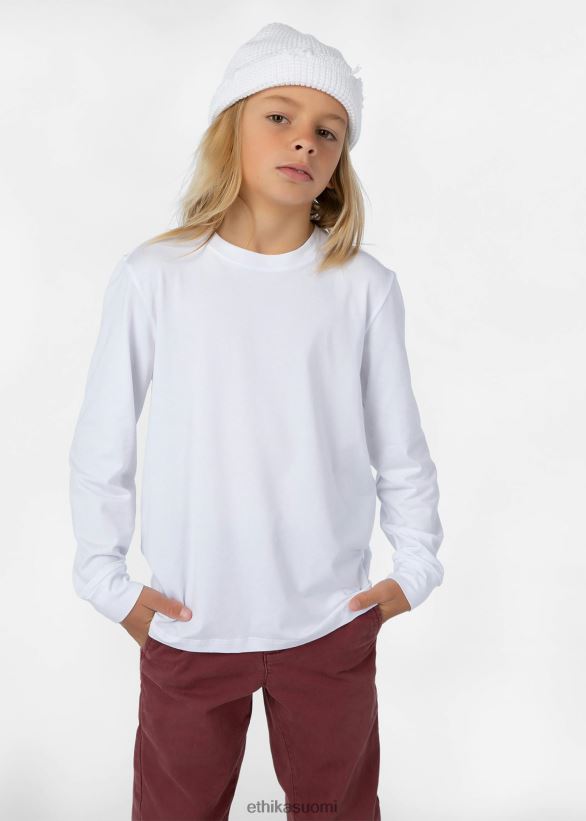 vaatetus Ethika pitkähihainen - klassinen malli, valkoinen pojat Z448DV2007