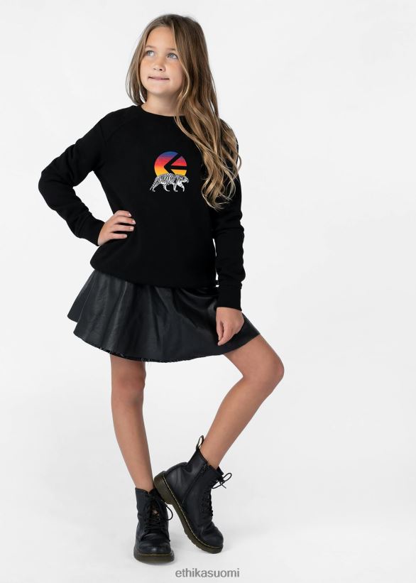 vaatetus Ethika musta i tiger crew kaulasta tytöt Z448DV2026