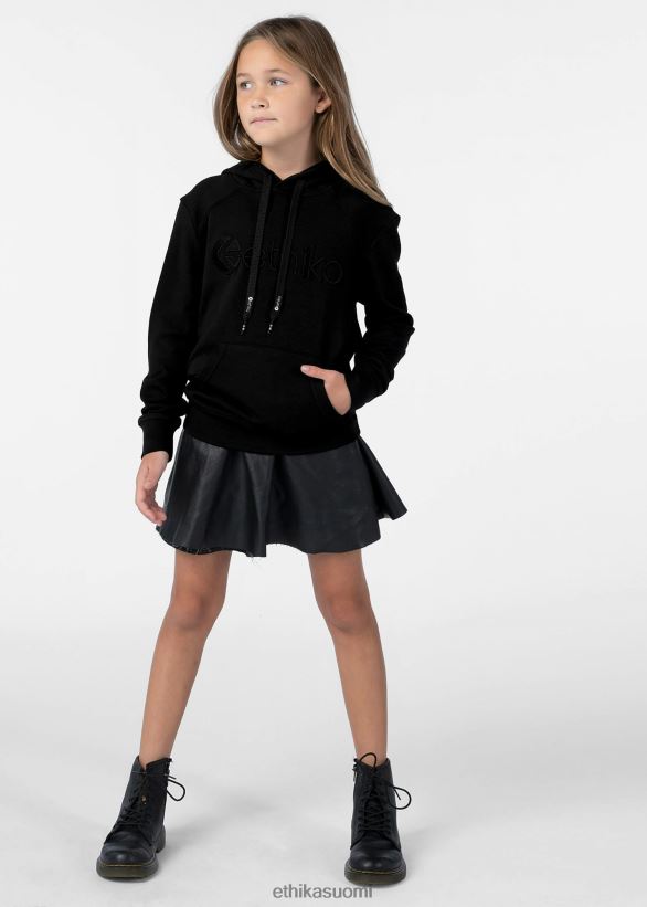 vaatetus Ethika neulehuppari musta kirjailtu tytöt Z448DV2031