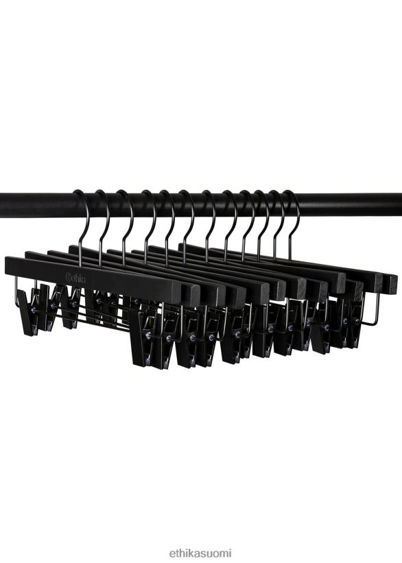 Lisätarvikkeet Ethika klipsiripustimet puinen ripustin 12 kpl - musta miehet Z448DV724