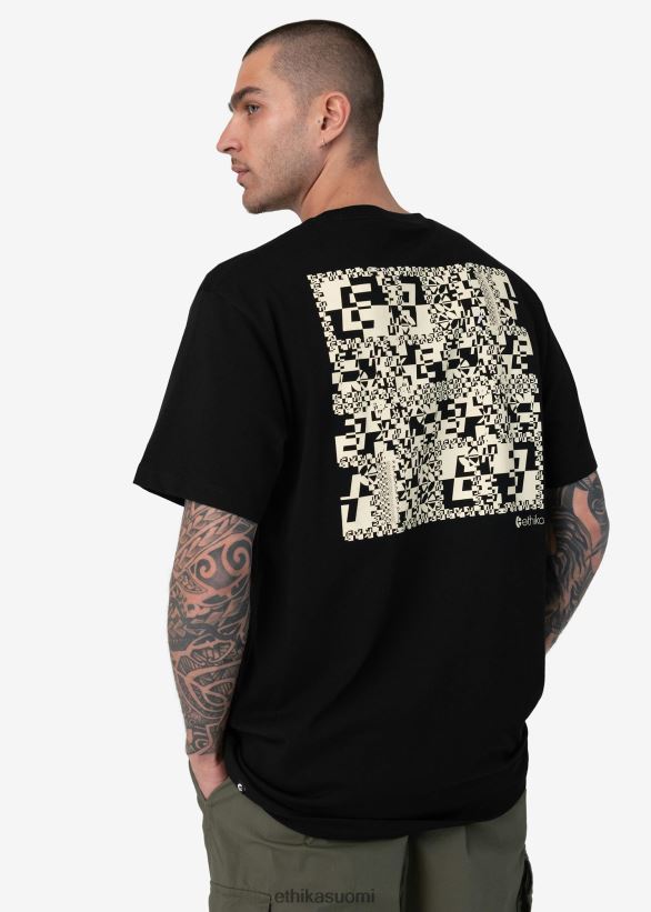 vaatetus Ethika graafinen t-paita glitch-e tee - musta miehet Z448DV560