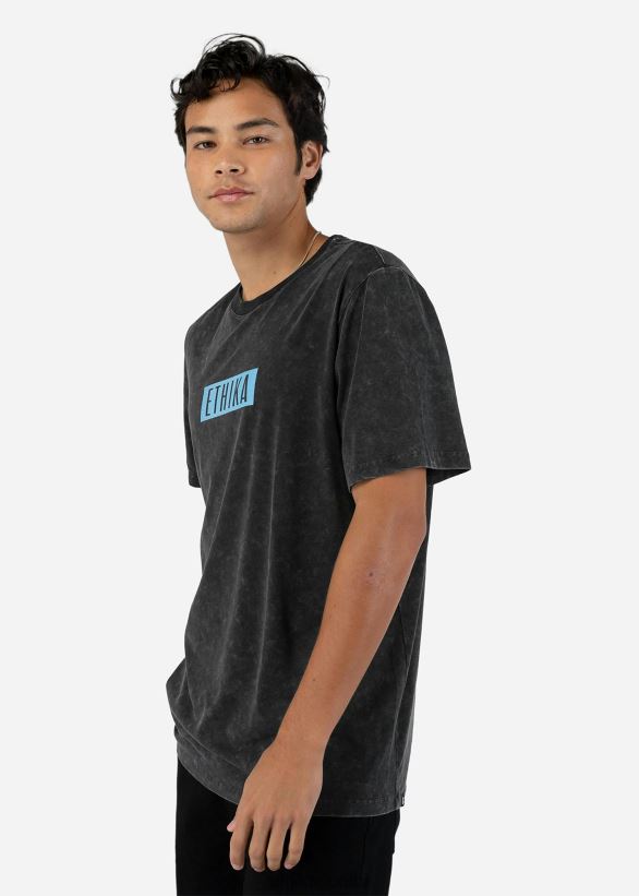 vaatetus Ethika graafinen tee imperial blue tee - kivipesu miehet Z448DV543