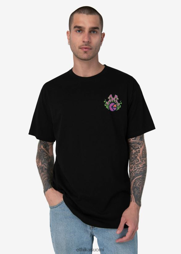 vaatetus Ethika graafinen tee mushees tee - musta miehet Z448DV557