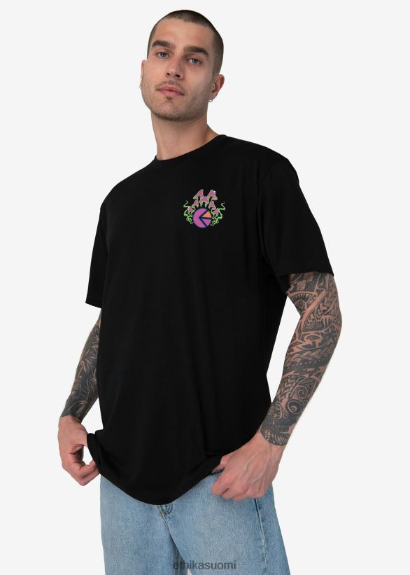 vaatetus Ethika graafinen tee mushees tee - musta miehet Z448DV557