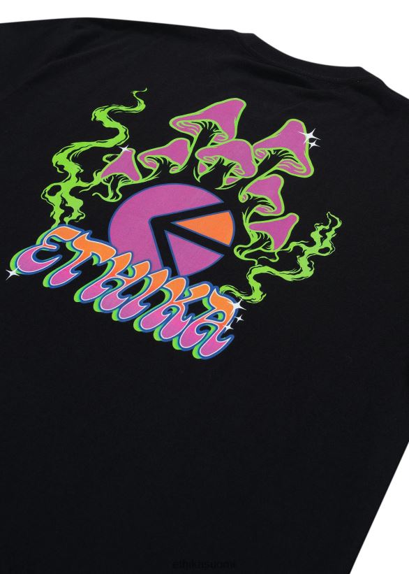 vaatetus Ethika graafinen tee mushees tee - musta miehet Z448DV557