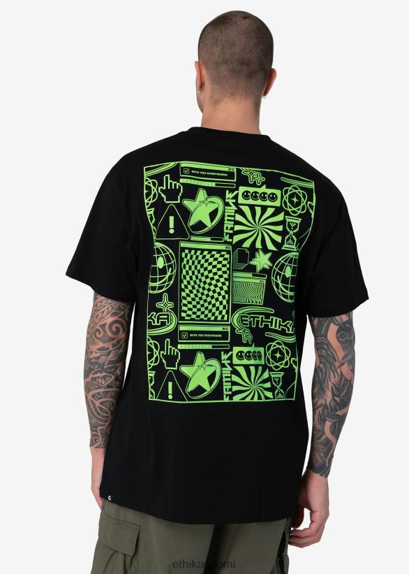 vaatetus Ethika graafinen tee offline tee - musta miehet Z448DV562