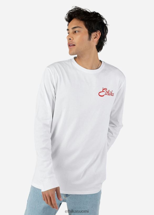 vaatetus Ethika pitkähihainen - graafinen tee americana - valkoinen miehet Z448DV579