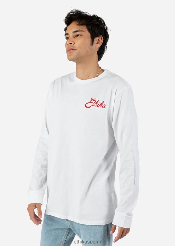 vaatetus Ethika pitkähihainen - graafinen tee americana - valkoinen miehet Z448DV579