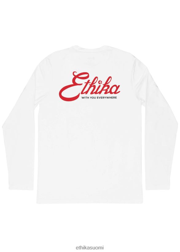 vaatetus Ethika pitkähihainen - graafinen tee americana - valkoinen miehet Z448DV579