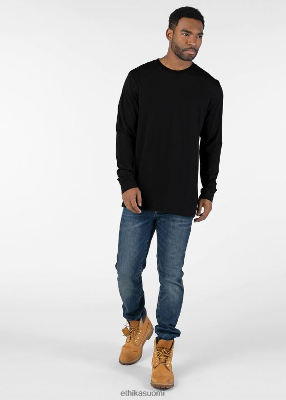 vaatetus Ethika pitkähihainen - klassinen malli - musta miehet Z448DV585