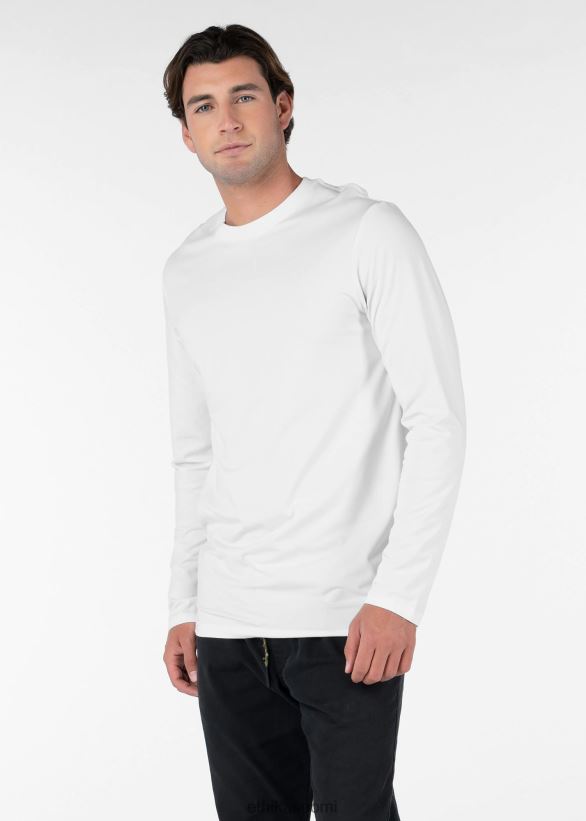 vaatetus Ethika pitkähihainen - slim fit slim modaali t-paita - valkoinen miehet Z448DV586