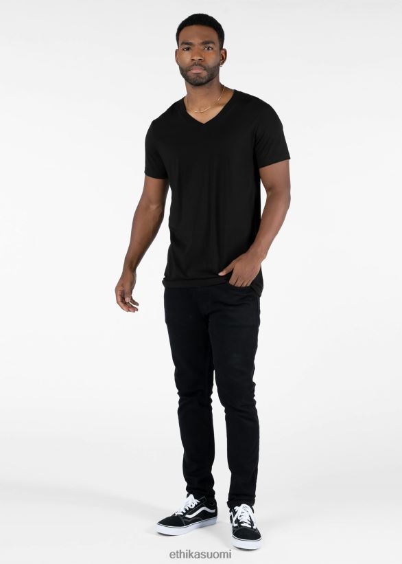 vaatetus Ethika v-aukkoinen modaalinen t-paita - musta miehet Z448DV576