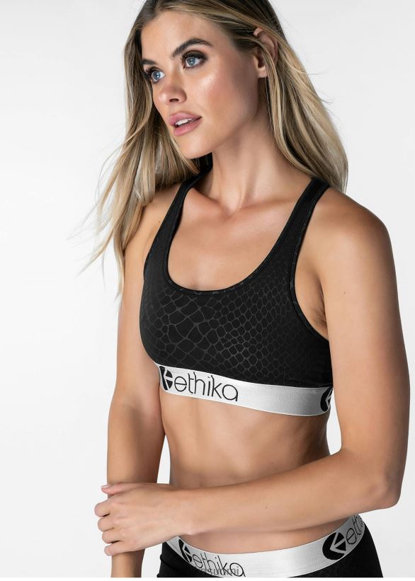 vaatetus Ethika urheiluliivit kohokuvioitu python - musta naiset Z448DV1241