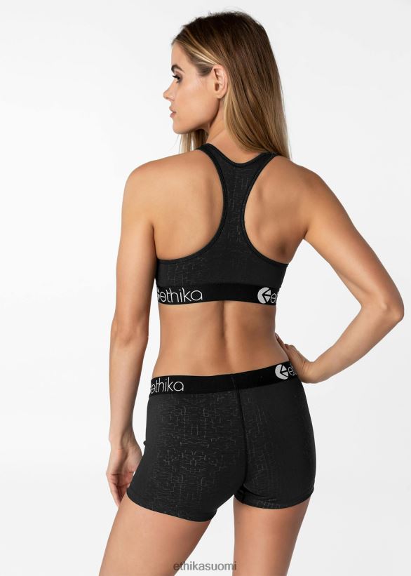 vaatetus Ethika urheilurintaliivit kohokuvioitu ristikko suorituskyky - musta naiset Z448DV1240