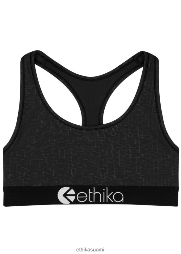 vaatetus Ethika urheilurintaliivit kohokuvioitu ristikko suorituskyky - musta naiset Z448DV1240