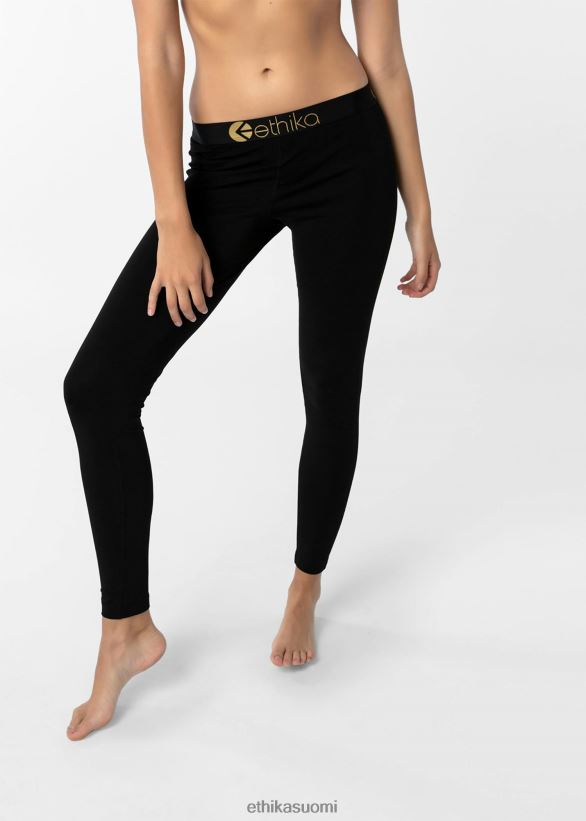 vaatetus Ethika leggingsit modaali - musta kulta lurex naiset Z448DV1446