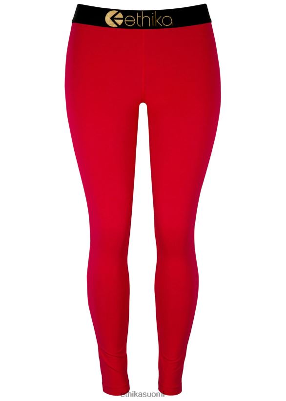 vaatetus Ethika leggingsit modaali - punakulta lurex naiset Z448DV1442