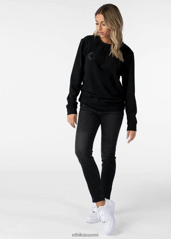 vaatetus Ethika premium brodeerattu pyöreä kaula - musta naiset Z448DV1421