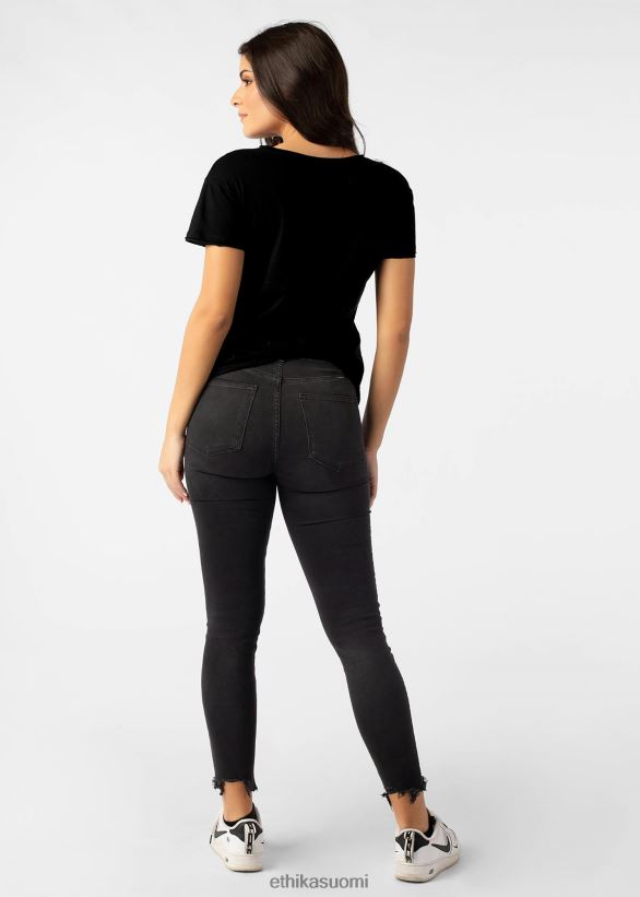 vaatetus Ethika distressed painettu t-paita distressed - imperial black naiset Z448DV1400