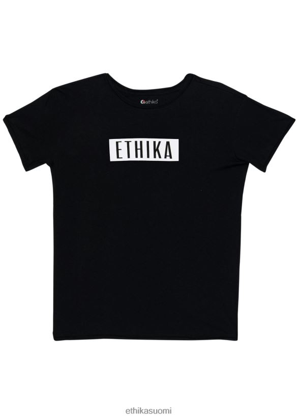 vaatetus Ethika distressed painettu t-paita distressed - imperial black naiset Z448DV1400