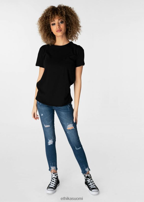 vaatetus Ethika distressed t-paita - musta naiset Z448DV1399