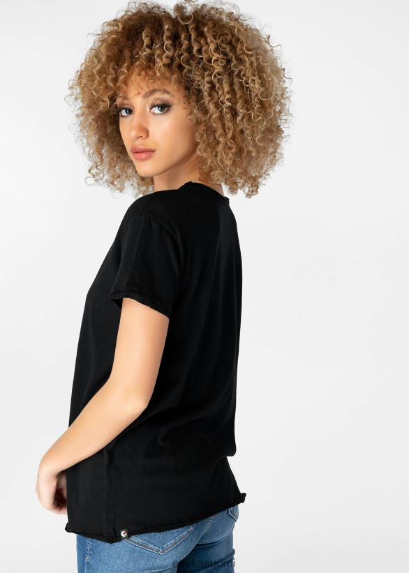 vaatetus Ethika distressed t-paita - musta naiset Z448DV1399