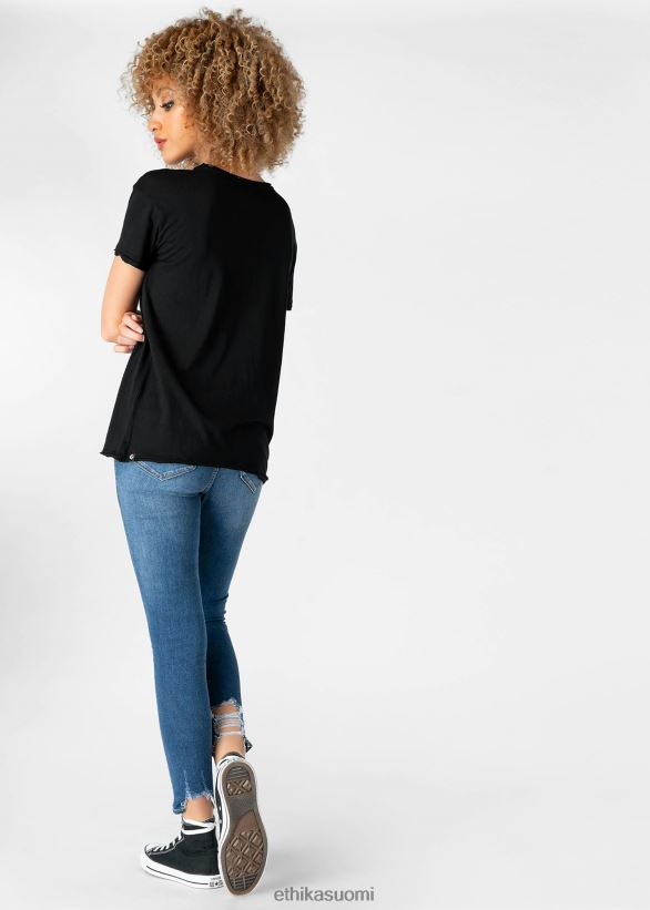 vaatetus Ethika distressed t-paita - musta naiset Z448DV1399