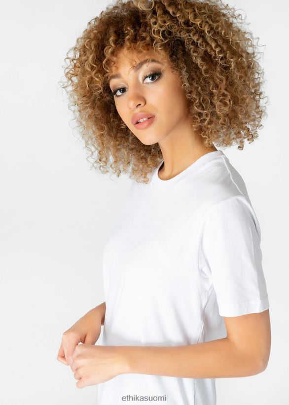vaatetus Ethika the fitted crew modaalisovitettu t-paita - valkoinen naiset Z448DV1411