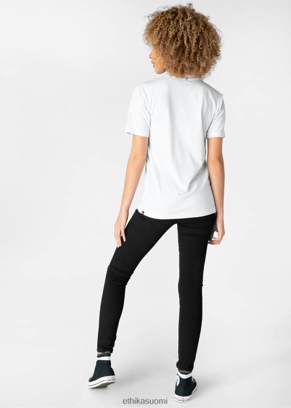 vaatetus Ethika the fitted crew modaalisovitettu t-paita - valkoinen naiset Z448DV1411