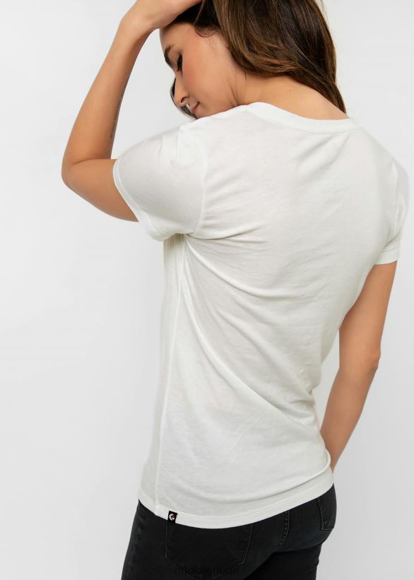 vaatetus Ethika v-aukkoinen t-paita luonnonvalkoinen naiset Z448DV1417