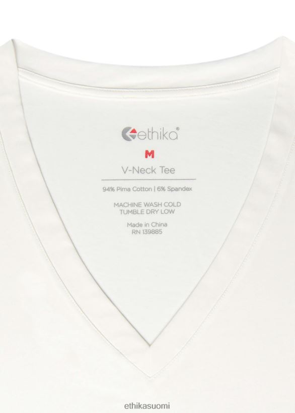 vaatetus Ethika v-aukkoinen t-paita luonnonvalkoinen naiset Z448DV1417