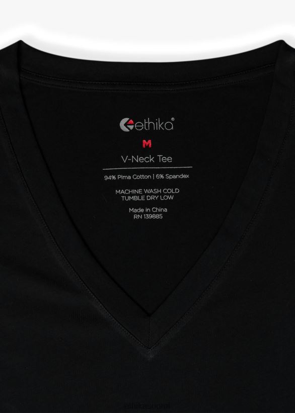vaatetus Ethika v-aukkoinen t-paita musta naiset Z448DV1415